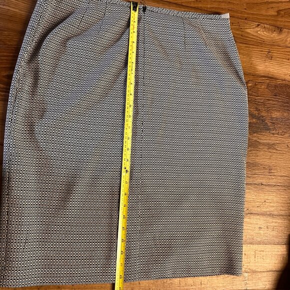 Le Suit Womens Black White Geometric Blazer Skirt Set Size 14 Office Career Corp - Picture 11 of 16